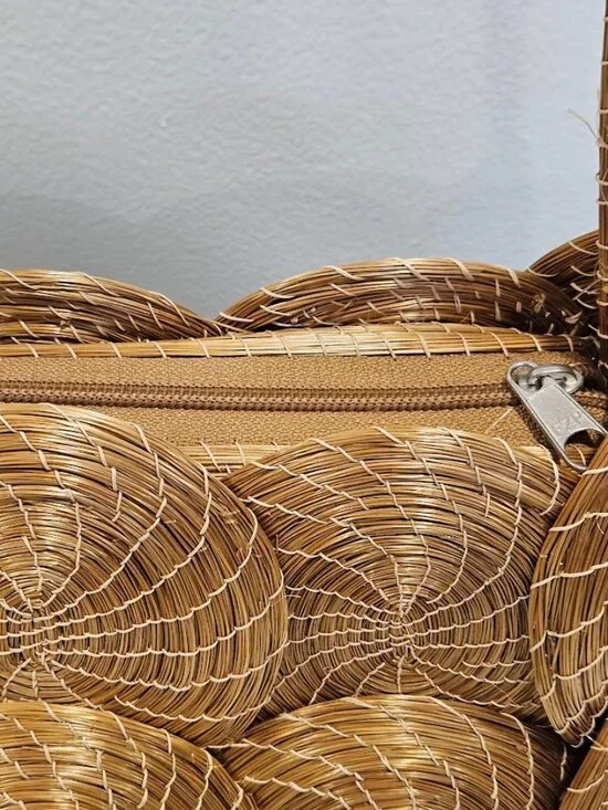 Basket of Cambodia Saraye Purse Woven Grass Boho Bag City Chic Boho Handmade - Picture 8 of 16